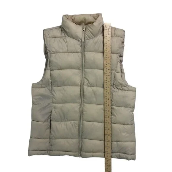 Love Tree Women’s Packable Puffer Vest Beige Size L Lightweight Quilted - Picture 8 of 11